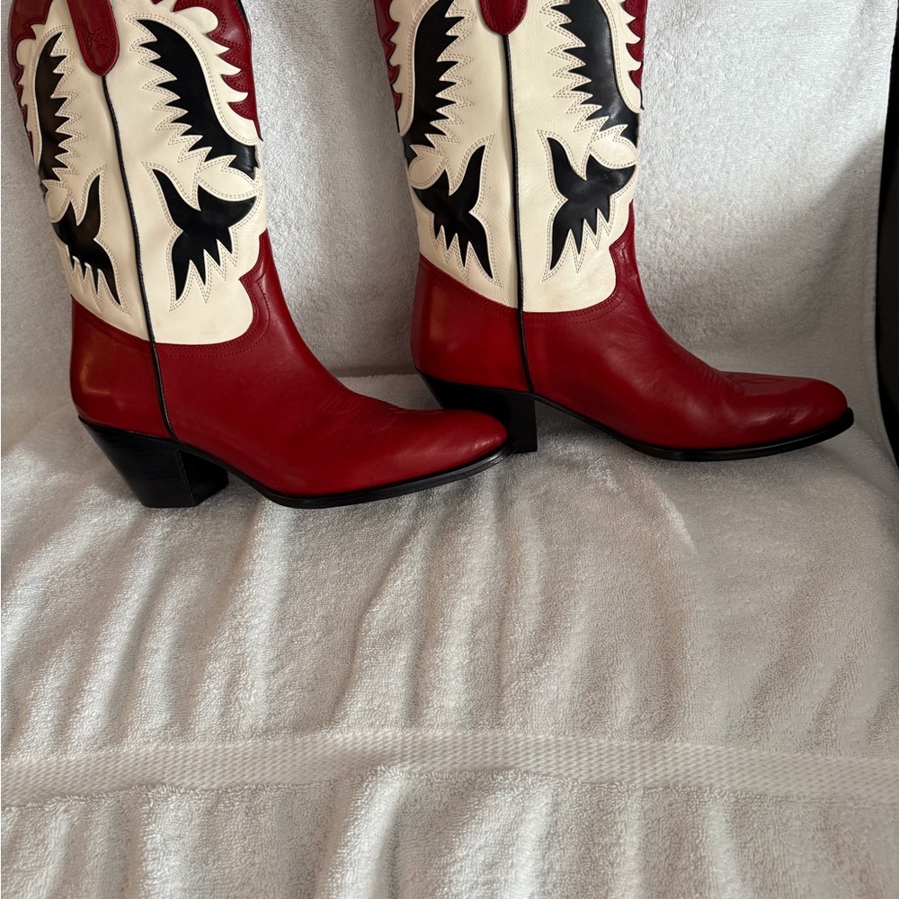 Polo Ralph Lauren Vachetta leather cowboy western boots - Picture 7 of 8
